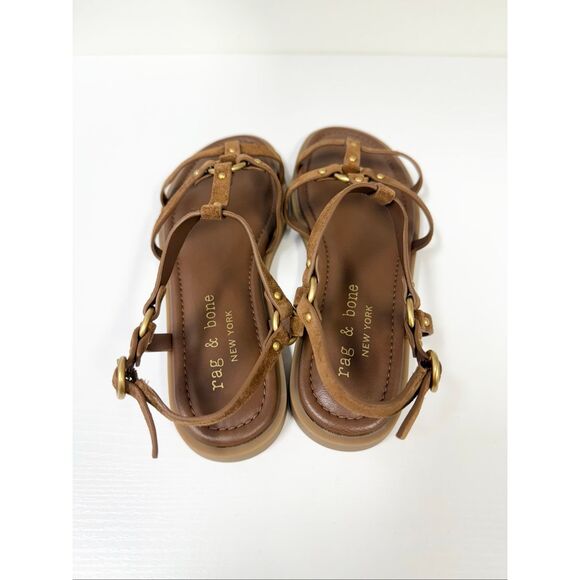 rag & bone Geo Stud Gladiator Sandal Suede Flat Leather 37 38 8 - See Desc - Picture 3 of 5